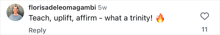 Comment on TikTok saying teach, uplift, affirm with fire emoji, supporting 2YO toddler realizing she&rsquo;s Black after daycare.