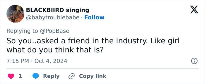 Screenshot of a tweet discussing Billie Eilish fans buzzing after learning who her parents are, nepo baby topic.
