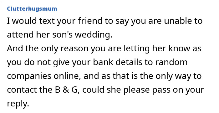 Confused Guest Asked To Share Financial Details Online Or Else They Can't RSVP To Wedding