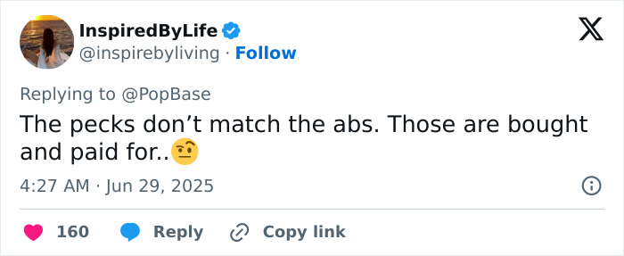 Screenshot of a tweet mocking Drake's abs, questioning if his six-pack is fake or the result of plastic surgery.