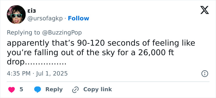 Tweet discussing passengers’ experience during Japan Airlines flight’s sudden 26,000 feet mid-air plunge sensation. Tweet discussing passengers’ experience during Japan Airlines flight’s sudden 26,000 feet mid-air plunge sensation.