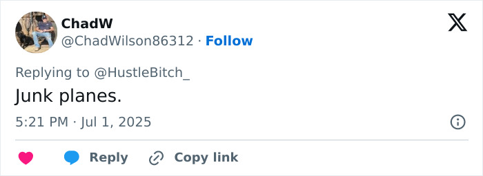 Twitter reply by user ChadW criticizing Japan Airlines flight safety after sudden plunge mid-air. Twitter reply by user ChadW criticizing Japan Airlines flight safety after sudden plunge mid-air.