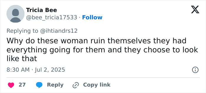 Twitter user criticizing drastic weight loss and appearance changes related to Ozempic use sparking public concern. Twitter user criticizing drastic weight loss and appearance changes related to Ozempic use sparking public concern.