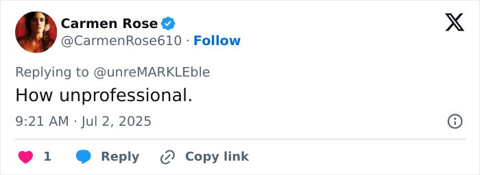 Tweet from Carmen Rose criticizing Meghan Markle&rsquo;s website issues as shoppers express frustration over refunds.