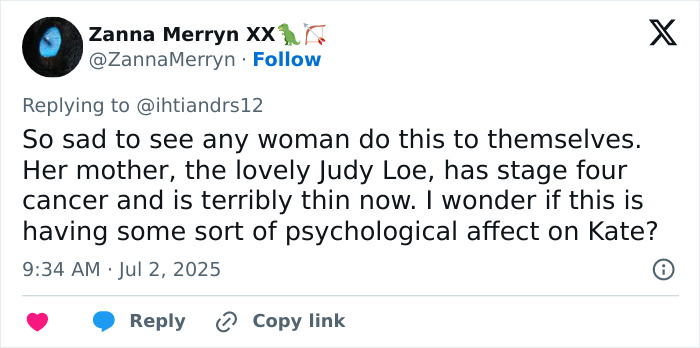 Tweet expressing concern over Kate Beckinsale’s drastic weight loss, mentioning Ozempic and her scary thin appearance. Tweet expressing concern over Kate Beckinsale’s drastic weight loss, mentioning Ozempic and her scary thin appearance.