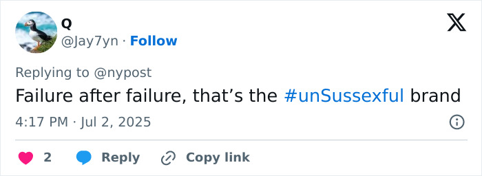 Twitter reply criticizing Meghan Markle&rsquo;s brand after website glitch causes refund issues for shoppers.