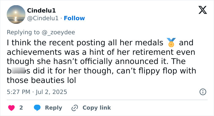 Simone Biles on vacation with a new look, sparking plastic surgery and retirement rumors.