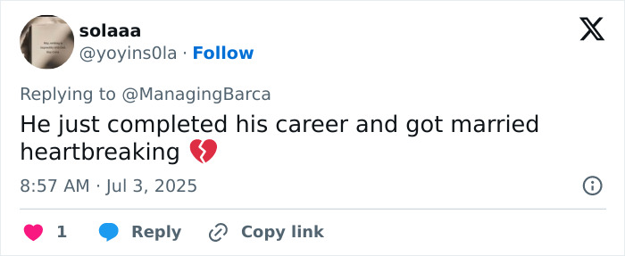 Tweet expressing heartbreak over Diogo Jota's final post, highlighting reminder of life's fragility with a broken heart emoji.