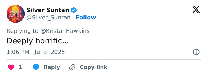Screenshot of a Twitter reply expressing a reaction to Lily Allen&rsquo;s sickening confession about her abortions.