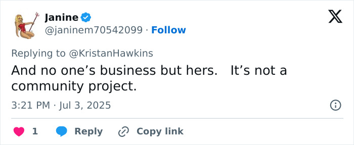 Screenshot of a social media reply discussing Lily Allen&rsquo;s sickening confession about her abortions sparking debate.