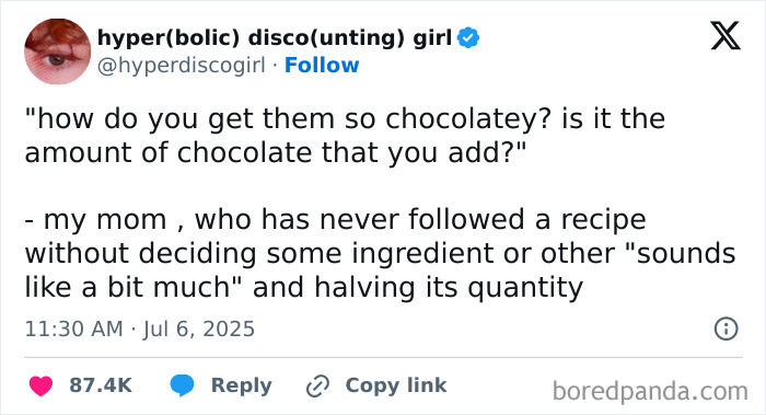 Tweet humor about chocolate from a hilarious July thread with funny tweets that lip slaps harder than a mosquito bite.