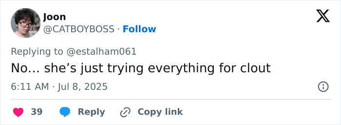 Screenshot of a tweet responding to JoJo Siwa&rsquo;s trad wife transformation sparking fury in the straight pop genre discussion.