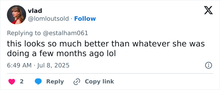 Screenshot of a social media comment discussing JoJo Siwa's trad wife transformation in the straight pop genre.