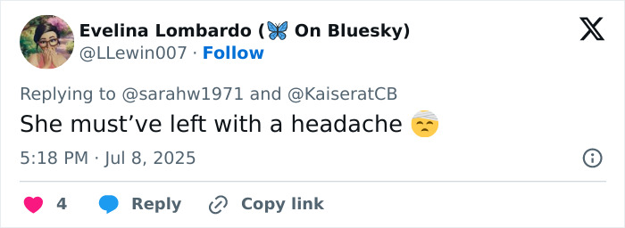 Tweet by Evelina Lombardo reacting to lip reader revealing Brigitte Macron's words to Kate Middleton during France visit, sparking reactions. Tweet by Evelina Lombardo reacting to lip reader revealing Brigitte Macron's words to Kate Middleton during France visit, sparking reactions.