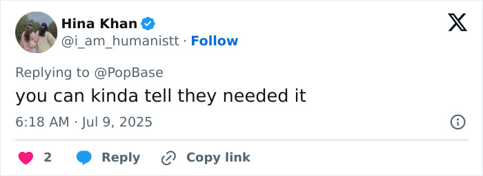 Screenshot of a tweet responding to Olivia Rodrigo's caring gesture for her crew, showing mixed reactions after a team member speaks out. Screenshot of a tweet responding to Olivia Rodrigo's caring gesture for her crew, showing mixed reactions after a team member speaks out.