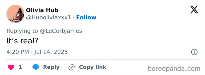 Screenshot of a Twitter reply questioning the authenticity of Conor McGregor's leaked X-rated pic amid viral accusations by Azealia Banks.