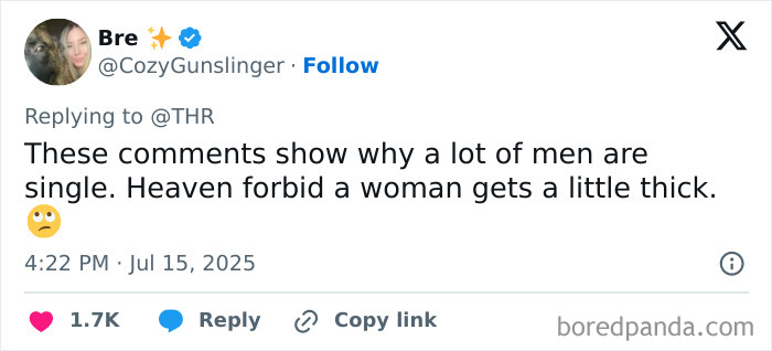 Tweet by user Bre defending Jennifer Love Hewitt against body shaming after I Know What You Did Last Summer premiere.