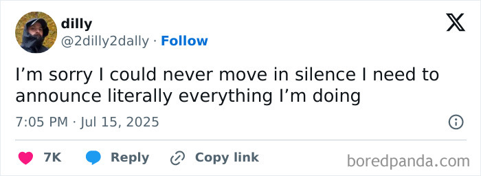 Screenshot of a hilarious tweet from July with humorous content that slapped harder than a mosquito bite, gaining 7k likes.