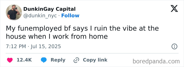 Screenshot of a hilarious tweet about work from home vibes with high engagement, illustrating funny tweets from July.