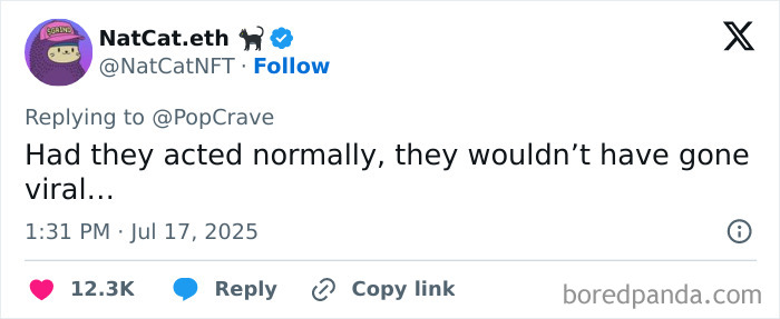 Screenshot of a social media reply about Coldplay scandal and CEO&rsquo;s past comments on HR chief kissing incident.