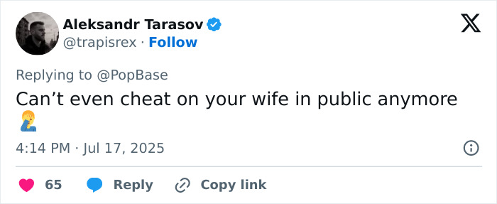 Tweet about cheating CEO exposed by Coldplay fan filming kiss cam moment during concert, highlighting public infidelity shame.