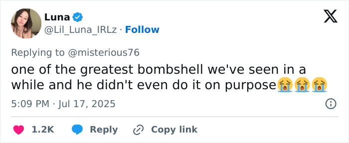 Screenshot of a viral tweet reacting to Chris Martin interrogating a couple after cheating scandal at Coldplay concert.