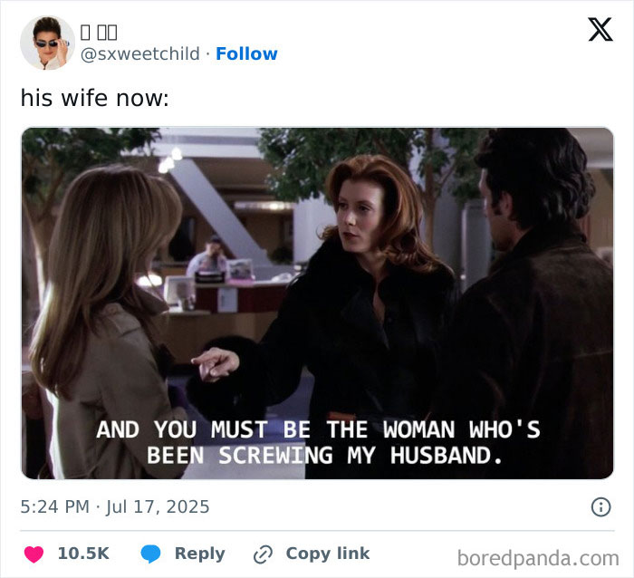 Scene from a TV show with a woman accusing another woman of cheating, related to wife of CEO cheating scandal.