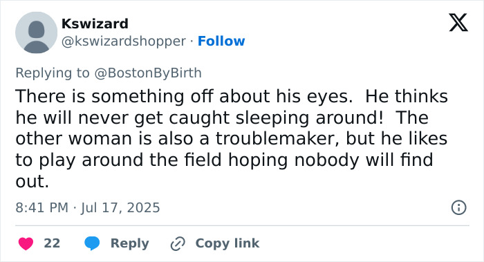 Tweet discussing a man&rsquo;s cheating behavior and troublemaking involving a sociopath CEO after Coldplay concert scandal.
