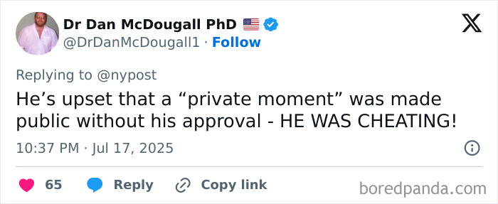 Screenshot of a tweet discussing staff's reaction to a toxic CEO involved in Coldplay kiss cam drama.