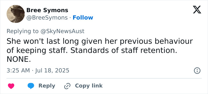 Tweet from Kate Middleton’s ex-assistant subtly criticizing Meghan Markle’s staff retention before stepping down on social media. - 19