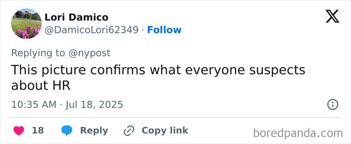 Tweet by Lori Damico commenting on HR suspicions amid Coldplay scandal involving CEO's past comments and actions.