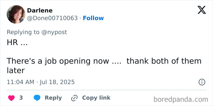 Twitter comment about HR job opening amid Coldplay scandal involving CEO and HR chief past comments and incident.