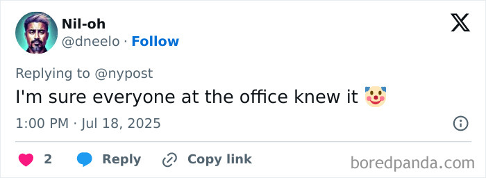 Screenshot of a tweet replying to a news post about a CEO caught kissing the HR chief amid Coldplay scandal.