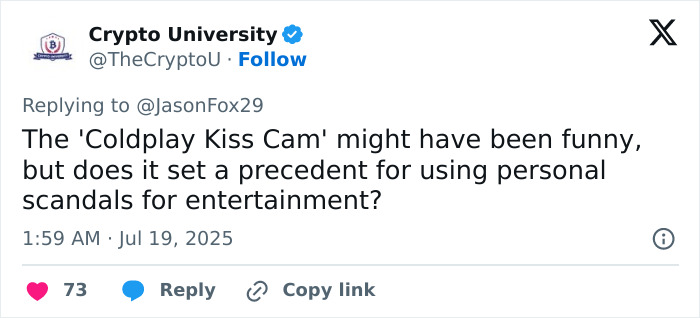 Baseball mascot hilariously mocking disgraced CEO during kiss cam scandal, enjoying their public humiliation at the game.