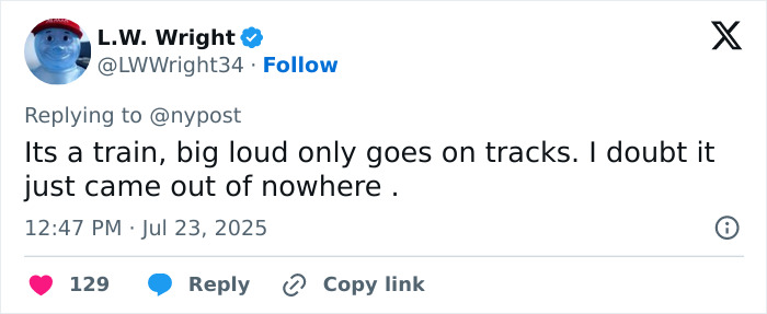 Tweet screenshot showing a user commenting on a train accident involving a surf instructor with a torn-off arm.