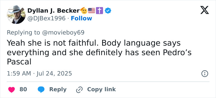 Tweet discussing body language involving Pedro Pascal and Vanessa Kirby during their press tour interviews sparking online reactions. Tweet discussing body language involving Pedro Pascal and Vanessa Kirby during their press tour interviews sparking online reactions.