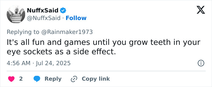 Tweet discussing the unexpected side effect of scientists enabling tooth regrowth, highlighting breakthrough dental research. Tweet discussing the unexpected side effect of scientists enabling tooth regrowth, highlighting breakthrough dental research.