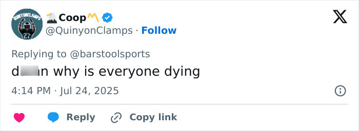 Screenshot of a tweet reacting to the news about WWE legend Hulk Hogan passing away at 71, discussing public reaction. - 9