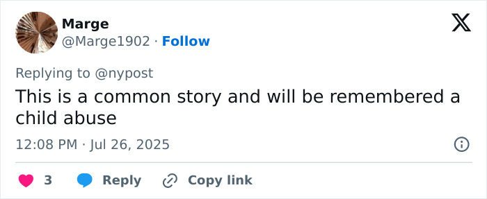 Tweet by user Marge addressing common stories of child abuse related to a model pushed to transition and now detransitioning. - 11