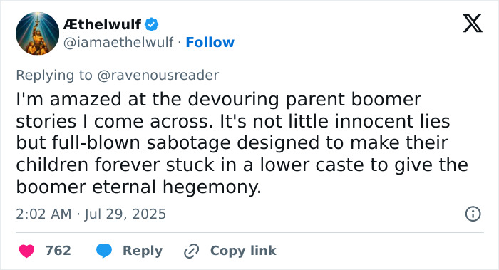 Tweet showing a user commenting on parent sabotage and its impact on children, related to Ivy League scholarships. - 15