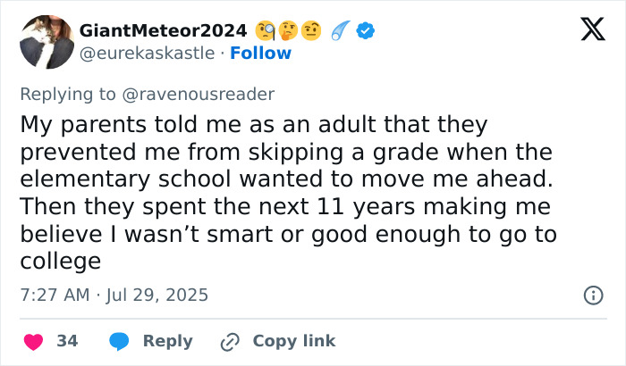 Tweet explaining how parents misled a 17-year-old athlete about Ivy League scholarships and college opportunities for years. - 26