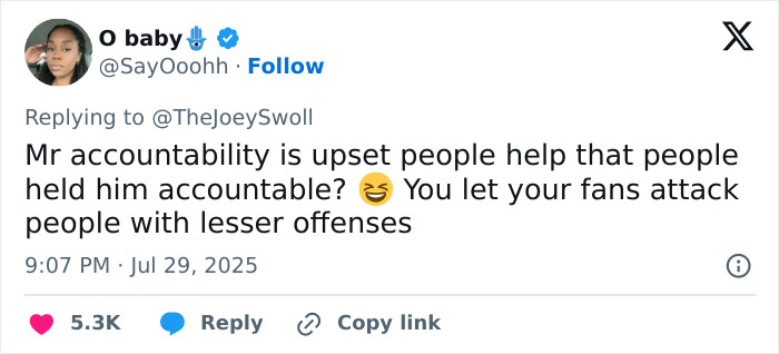 Screenshot of a Twitter reply responding to Joey Swoll amid backlash over Hulk Hogan memorial video apology.