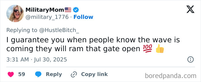 Screenshot of a tweet about refusing to open a private road to let people escape an oncoming tsunami, causing outrage.
