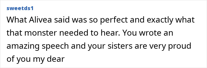 Screenshot of a social media comment praising Kaylee Goncalves’ sister for a powerful speech before facing Bryan Kohberger in court. - 14