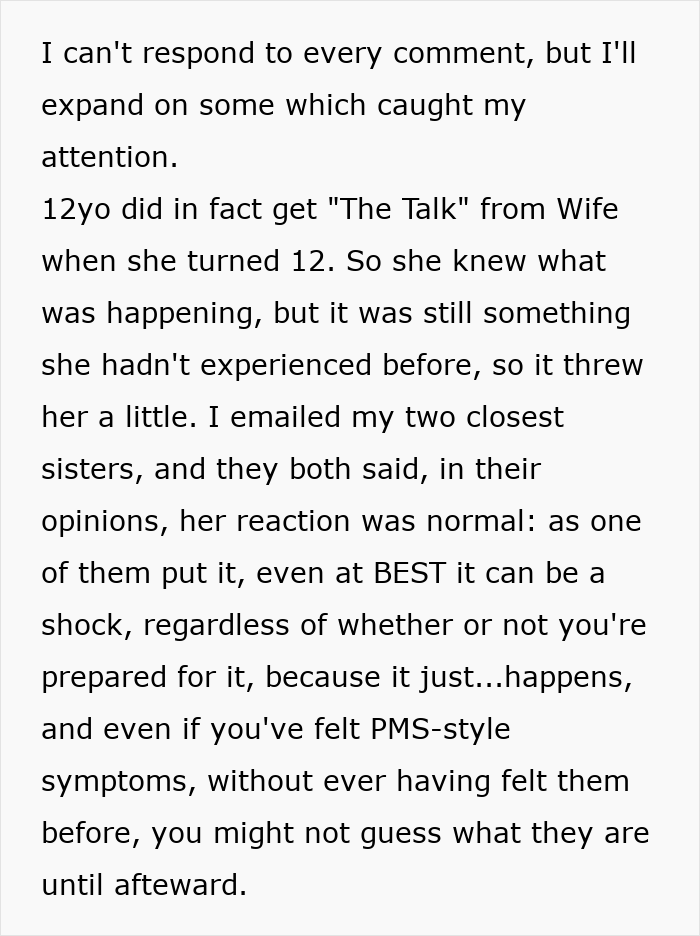 Text excerpt discussing a mom’s plan for a menstruation celebration for her 12-year-old daughter, reflecting on puberty experiences. - 50