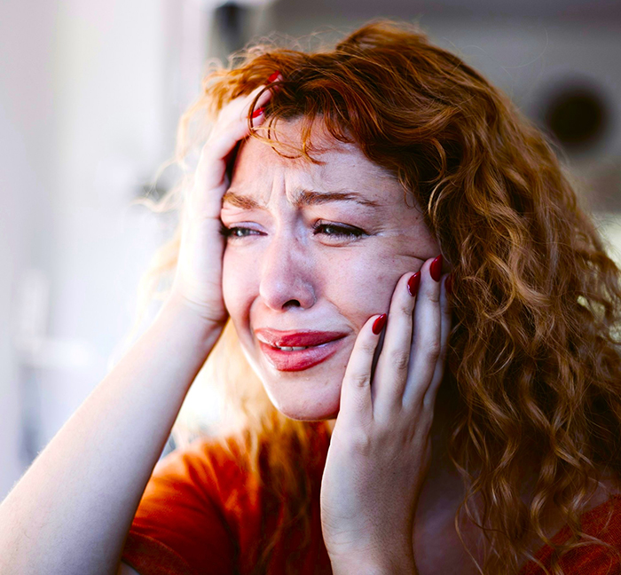 Woman upset and crying after family stages fake legal notice prank, showing emotional distress and conflict. Woman upset and crying after family stages fake legal notice prank, showing emotional distress and conflict.