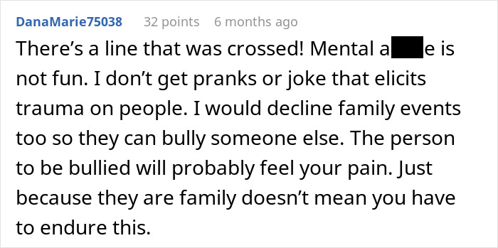 Comment expressing that family stages fake legal notice pranks can cause emotional trauma and lead to cutting contact. Comment expressing that family stages fake legal notice pranks can cause emotional trauma and lead to cutting contact.