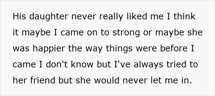 Text excerpt about a strained father-daughter relationship highlighting tension and trust issues.