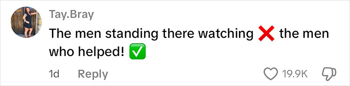 Comment on social media post praising men who delivered vigilante justice after brute attacked woman on subway platform.