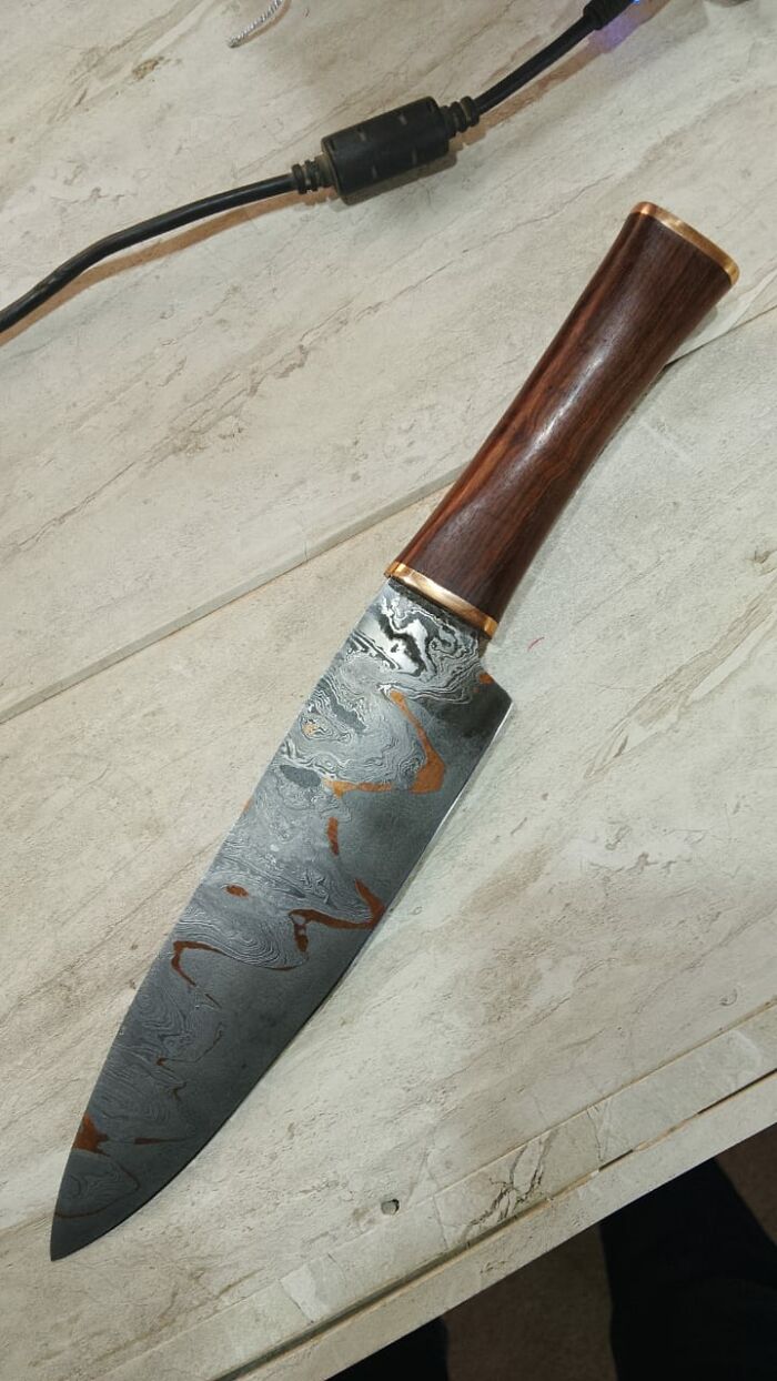 Cu Mai Custom Handmade San Mai Chef Knife Gift For Her